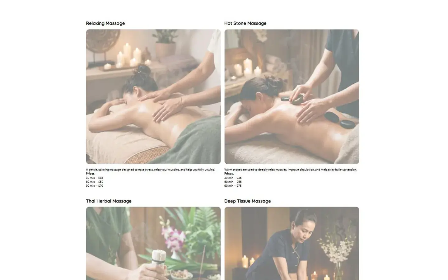 Nida Thai Massage treatments, before