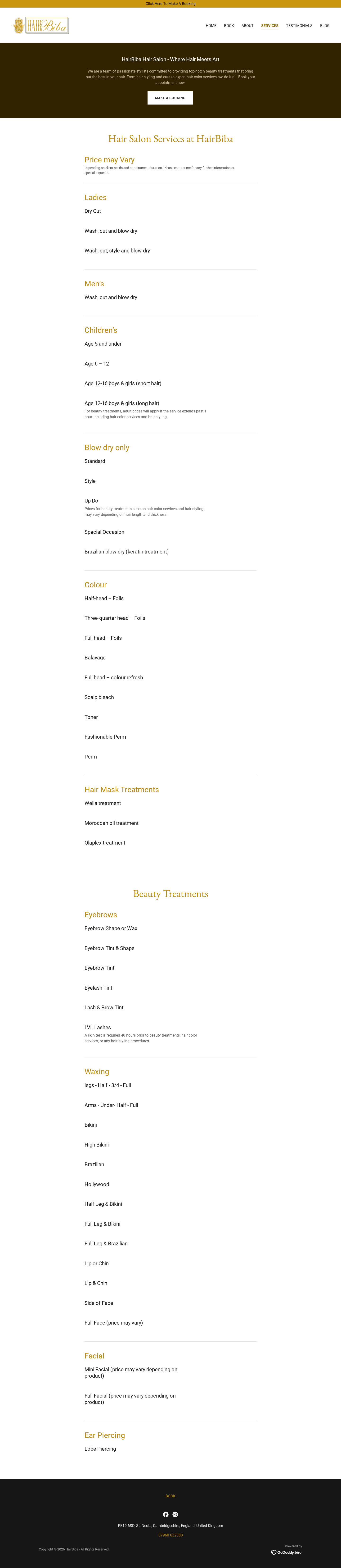 Old HairBiba services