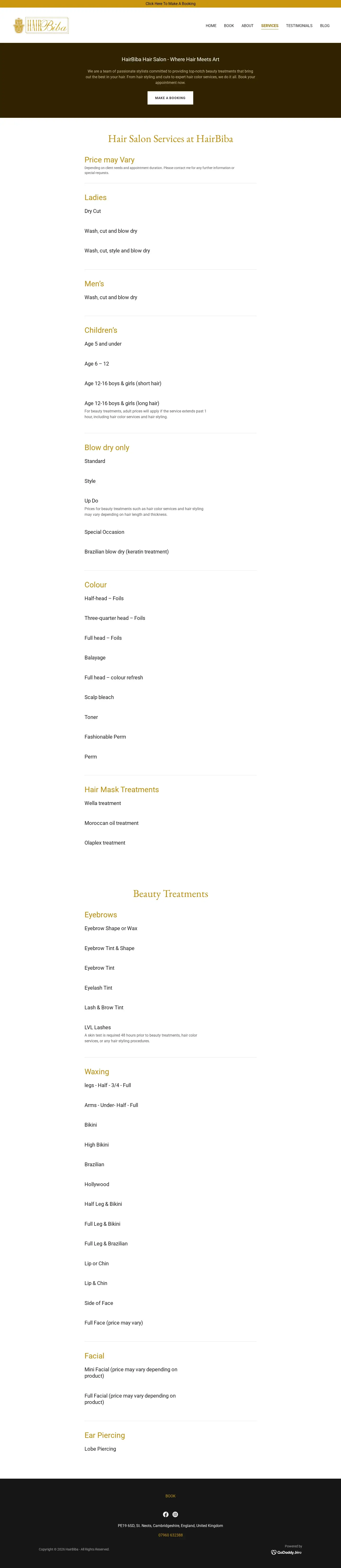 Old HairBiba services