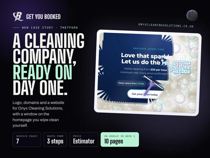 Google post: a new cleaning company ready on day one, the Onyx case study