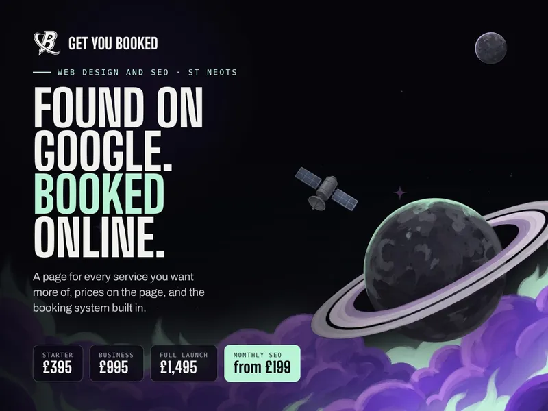 Google post: Found on Google, booked online, with the three package prices